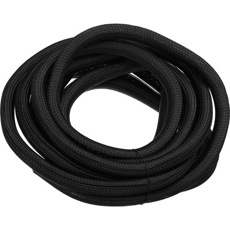 Gaine Cable Tressée Fendue 25mm Id 7,5Mètre en Pet Noir (1/5)