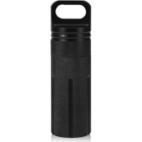 Étui étanche pour comprimés et médicaments, capsule de rangement noir pour clés extérieur (1/5)