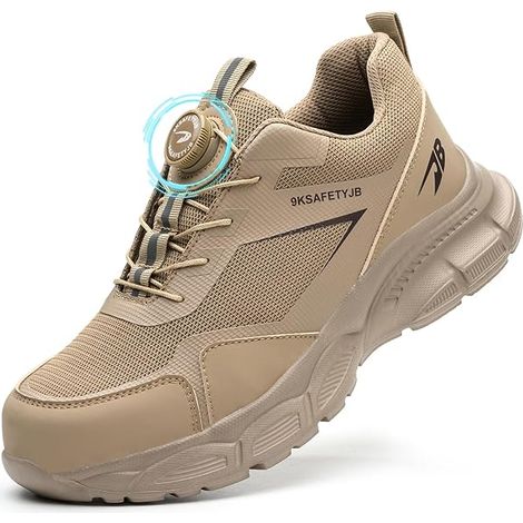 Scarpe antinfortunistiche leggere da uomo e da donna, scarpe da lavoro, scarpe da ginnastica di sicurezza, puntale in acciaio, comode, antiscivolo, traspiranti, taglia 39EU (1/4)