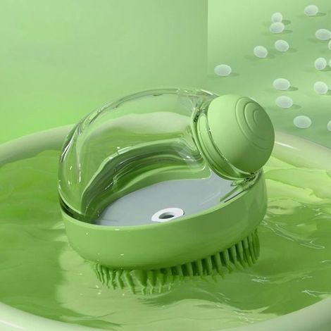 Hundebadebürste, Pflegebürste, Massageshampoo, Badebürste mit Seifenspender, weiche Silikonborsten, ve (1/5)