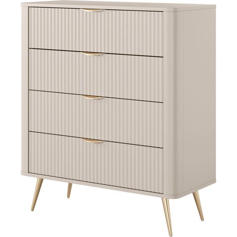 Cassettiera: 4 cassetti, Beige, 88, 2 x 38 x 101, 2 cm (1/5)