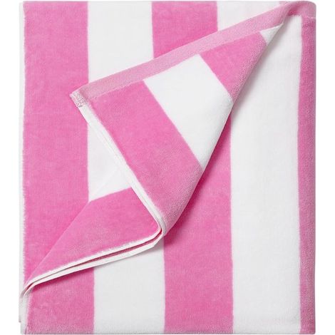 Grande serviette de plage extra large - Serviette de piscine en microfibre 35 x 70 pouces - Serviette de bain Cabana à rayures roses à séchage rapide (1/5)
