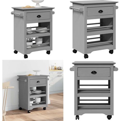 vidaXL Küchenwagen BODO Grau 67,5x45x80 cm (1/5)