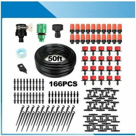 Kit d'irrigation Goutte, Kit Micro Irrigation Goutte à Goutte Jardin Système d'Arrosage Micro Flow Automatique pour Plante de Serre Plate-Bande avec Tuyaux de Distribution Réglables (1/3)