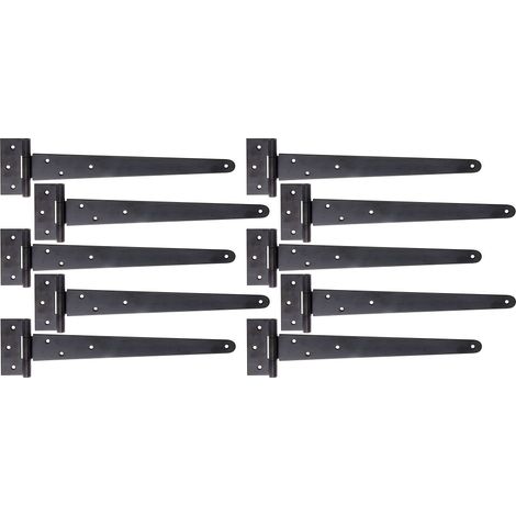 Penture anglaise noire – 495 x 46 mm – avec goupille rivetée pour portes en bois – Marque Alberts (1/2)