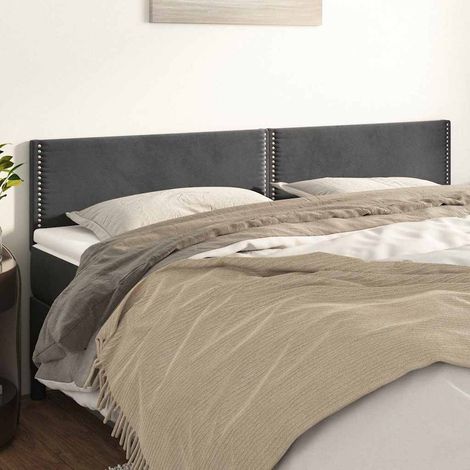 vidaXL Cabeceros terciopelo gris oscuro 180x5x78/88 cm (1/5)