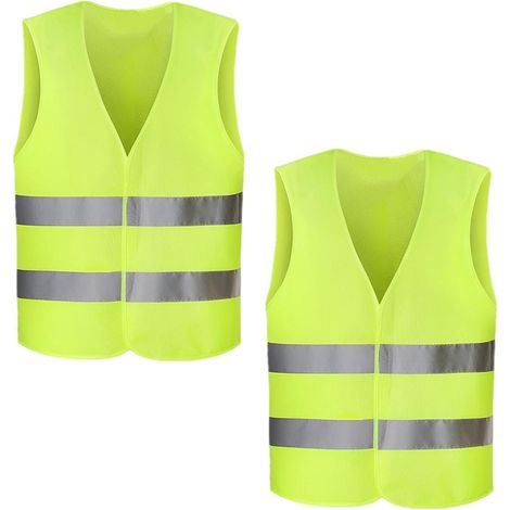 2er Pack Warnwesten mit 360° Reflektor für Auto, Radfahrer, Arbeiter (1/5)