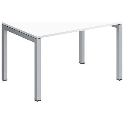 Bureau droit Teamline plateau blanc L 120 cm - piètement métal aluminium - Maxiburo