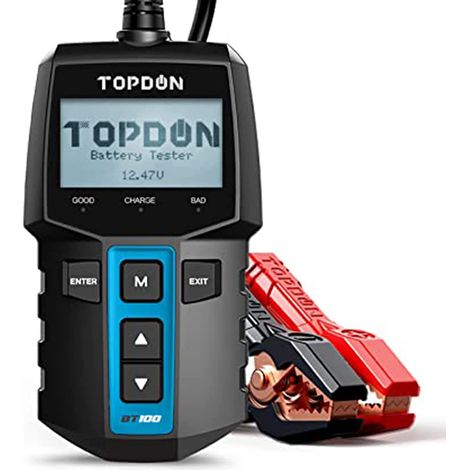 Testeur de Batterie 12V, Testeur Batterie Voiture 100-2000CCA pour Test de Batterie, Démarrage et Système de Charge, Analyseur de Batterie Numérique pour Voiture/Moto/ATV/SUV/Bateau/Yacht (1/5)