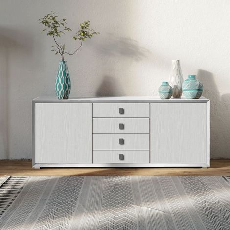 Madia 2 ante e 4 cassetti linea Tilt in finitura bianco frassino (1/2)