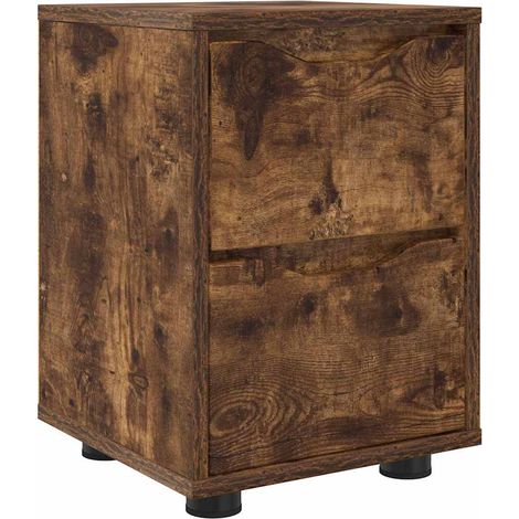 Maison Exclusive - Mesa de Noche con cajón Roble ahumado 30,5 x 3