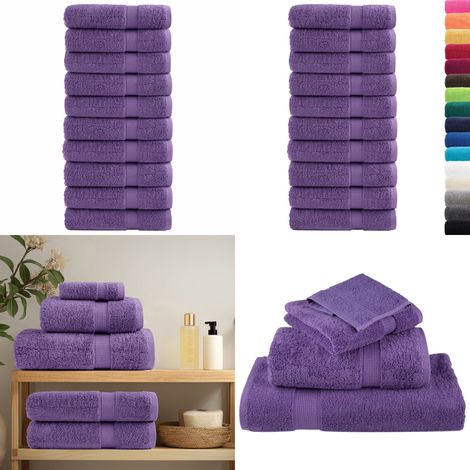 Premium-Handtücher SOLUND 10 Stk. Lila 50x100 cm 600 g/m² - Baumwolle - Weichheit (1/5)