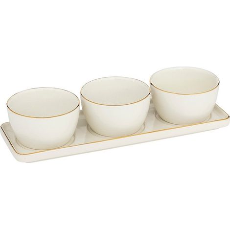 Set de aperitivo chic Secret de Gourmet blanco elegante