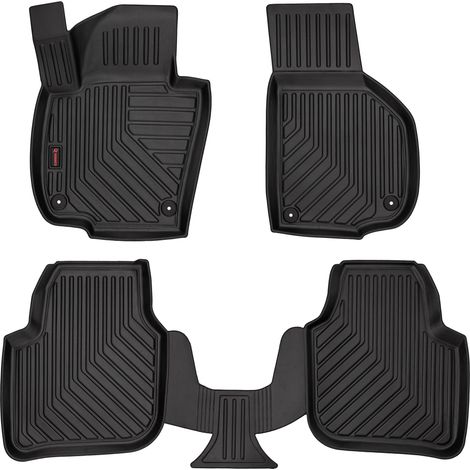 Alfombrillas de goma 3D para Skoda Superb II (sedán, familiar, 2008-2015) - borde de 5 cm
