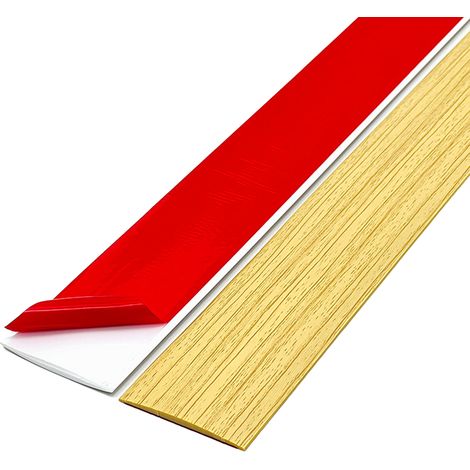 Bande de finition plate auto-adhésive sans colle pour plancher en bois, bande de fermeture, bande de seuil de porte, bande de jointure, décoration de séparation (1/5)