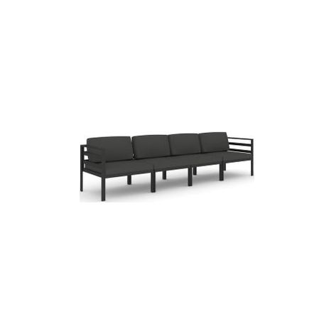 Salon de jardin 4 pcs avec coussins Aluminium Anthracite (1/5)
