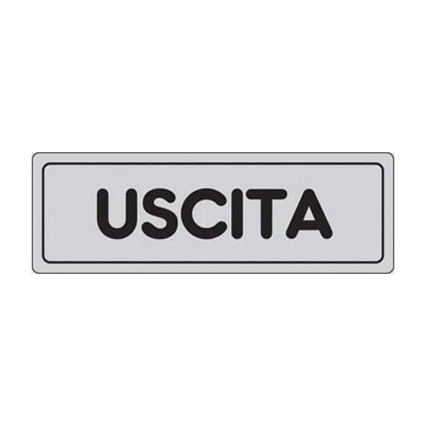 TARGA SEGNALETICA ADESIVA USCITA - VINILE CM 15X5- 10 pezzi