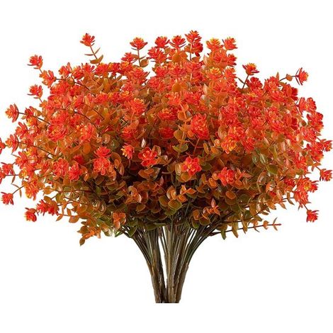 Fleurs artificielles - 6 pièces - Bouquet de fleurs d'automne artificielles - Plantes artificielles - Décoration de fleurs d'automne - Résistant aux intempéries - Intérieur et extérieur - Sans entreti