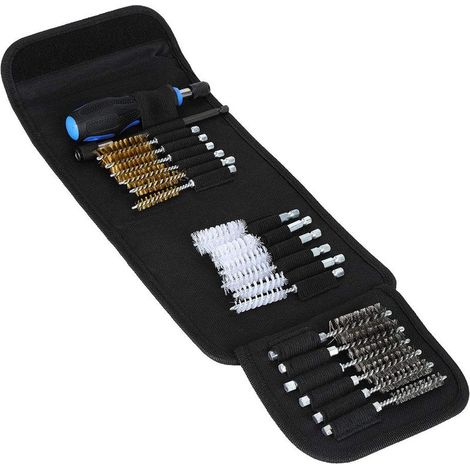 Lot de 20 brosses métalliques - Barre d'extension 1/4 - En acier inoxydable, cuivre et nylon (1/5)