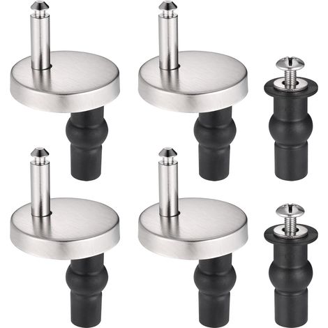 4Pcs Fixation Abattant WC,Kit de Fixation pour Abattant WC,Charnières Siège de Toilette Universelles à Dégagement Rapide, fixation Toilette Siège en Acier Inoxydable avec Vis