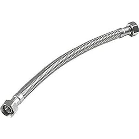 Tuyau blindé flexible avec écrou raccord 20cm, 3/8'' femelle - 3/8'' femelle