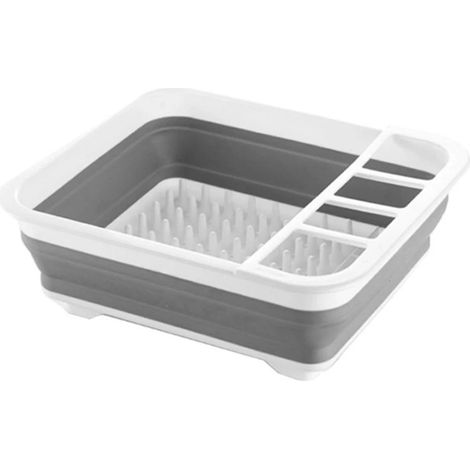 Escurridor de platos plegable de plástico para cocina (1/5)