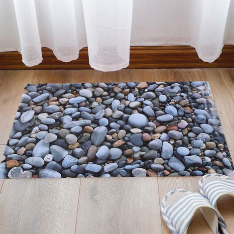 Sticker mural 3D effet pavés, antidérapant, pour la décoration de salle de bain et couloir. (1/4)