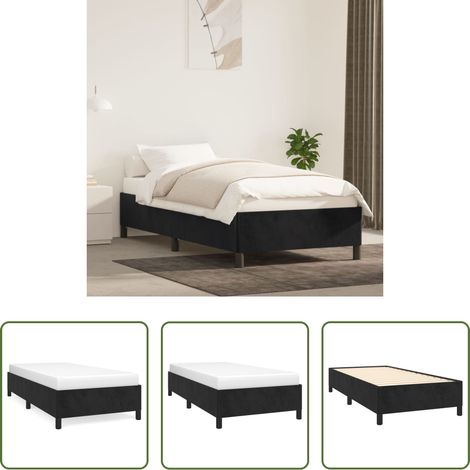 vidaXL Schlafzimmer - Bettgestell Schwarz 90x200 cm Samt (1/5)