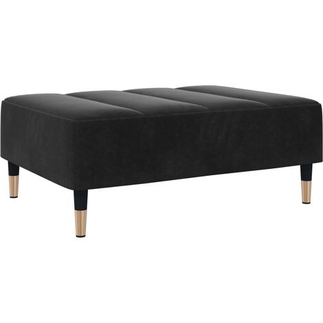 Repose-pied,Tabouret de pied,Pouf noir 77x55x31 cm velours CFW17568 (1/5)