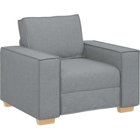 Canapé Sofa Fauteuil Gris Clair 100x78x84 cm Tissu