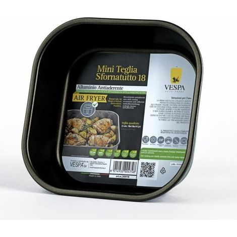 Teglia Sfornatutto Alta Antiaderente per Friggitrice ad Aria 18 x 18 x 5,4 cm