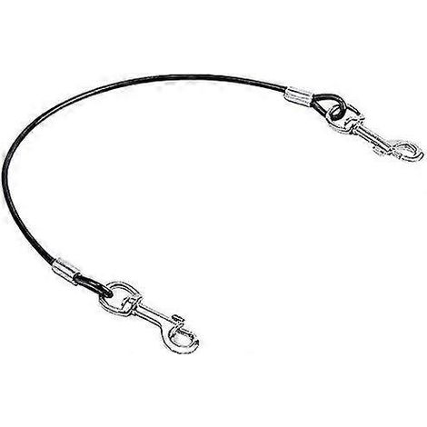 Système de retenue pour chien en voiture, câble d'attache de sécurité en acier inoxydable revêtu et résistant aux morsures, double clip - 2 m (1/5)
