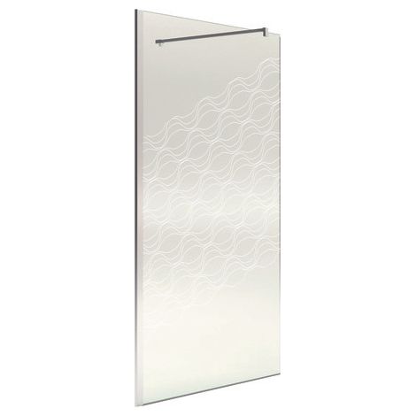 ONDEE ZEN - Paroi de douche ONDA - Verre trempé 8mm - Sérigraphie Givrée à motif - 90x200cm (1/5)
