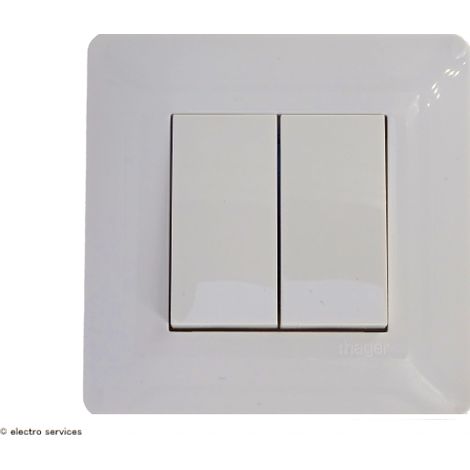 Hager – Double interrupteur va-et-vient complet – 10A 250V – Blanc – Usage intérieur – Gamme Essensya
