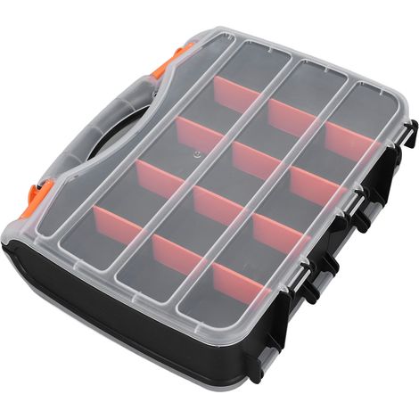 Organisateur de Composants Électroniques Double Face en PVC avec Séparateurs Amovibles, Boîte de Rangement à Compartiments pour Vis et Petites Pièces (1/5)