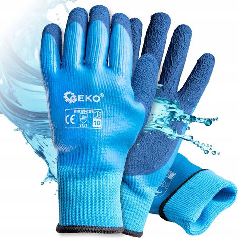 Gants de travail imperméables et isolés taille 10 /jersey - latex/ (12/120) (1/3)
