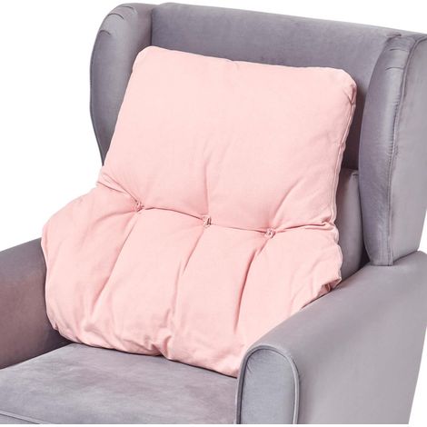 HOMESCAPES Coussin lombaire ergonomique en coton, Rose