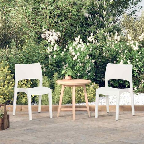 vidaXL Chaises de jardin lot de 2 Blanc Polypropylène (1/5)