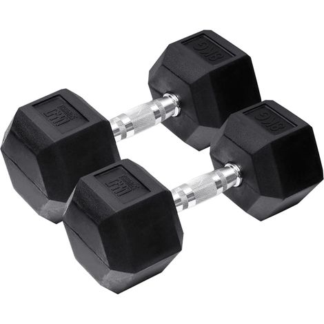 Orange Gym - Mancuerna hexagonal - 8 kg - juego de 2 (1/2)