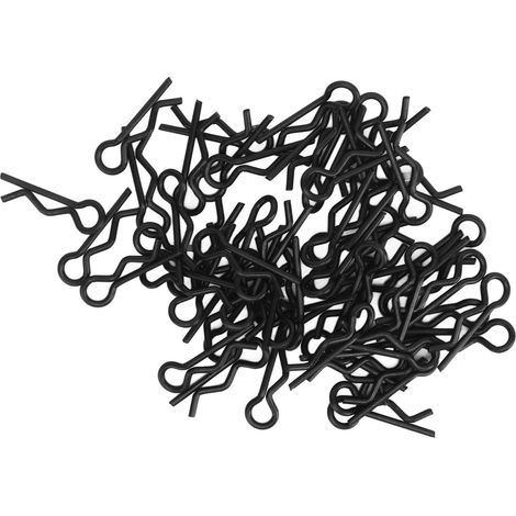 60 attaches de carrosserie noires 17mm pour voitures RC 1/16 1/18, clips universels faciles à monter et démonter, lot de 60 pièces (1/5)