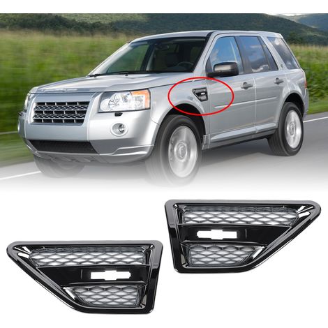 Dekorative seitliche Lüftungsgitter für Fahrzeugmodifikationen, ein Paar, passend für Land Rover LR2 2007-2014 (galvanisiert). (1/5)