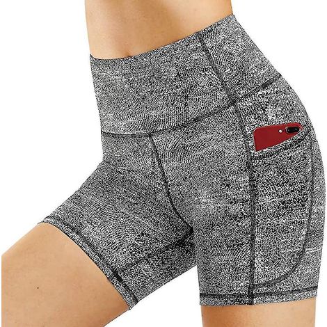 Damenshorts für Yoga, Fitness, Sport und Laufen – Größe S – Grau