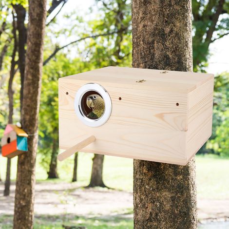 Nichoir en bois résistant pour perruches calopsittes, décoration pour maison d'oiseaux (1/5)