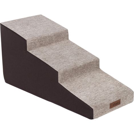 Welsti Hundetreppe 40cm 3 schräge Stufen beige-braun