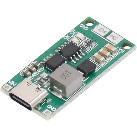 Module chargeur batterie lithium 2S 8.4V entrée Type C 3-6V régulateur boost protection court-circuit surtension carte PCB vert 2A (1/5)