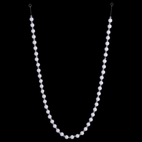 Guirlande de Noël Boules et Perles Blanc pailleté L 144 cm - Feeric Christmas (1/3)
