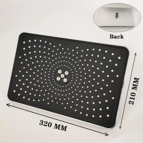 (Argent-b) Ensemble de pommeau de douche de plafond à grand débit et panneau large de 12 pouces avec 4 modes de pression et de pression élevées. (1/5)