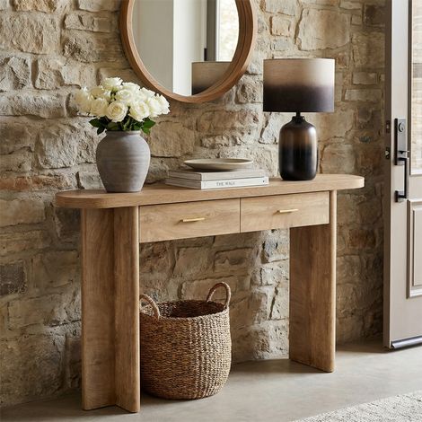 Table console - 160 x 30 x 82 cm - rectangulaire en bois avec tiroirs - Table d'entrée en bois pour salon, couloir, entrée