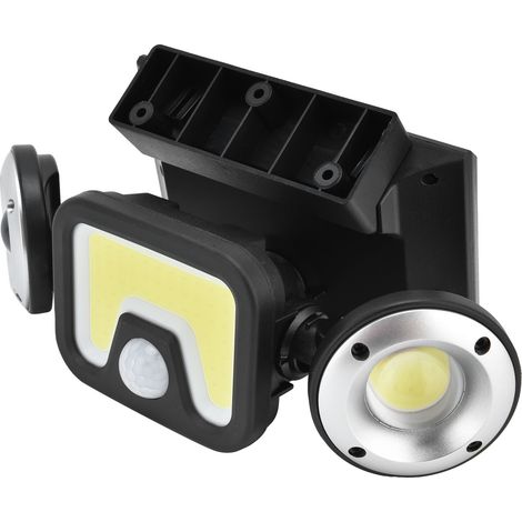 Projecteur LED solaire avec détecteur de mouvement, orientable, étanche IP65, réglable sur 3 niveaux, pour terrasse et jardin. (1/5)