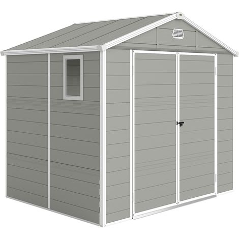 Caseta de jardín de 4,1 m² – Techo a dos aguas – Almacenamiento versátil – Dimensiones 240x190x180/228 cm – Amplia